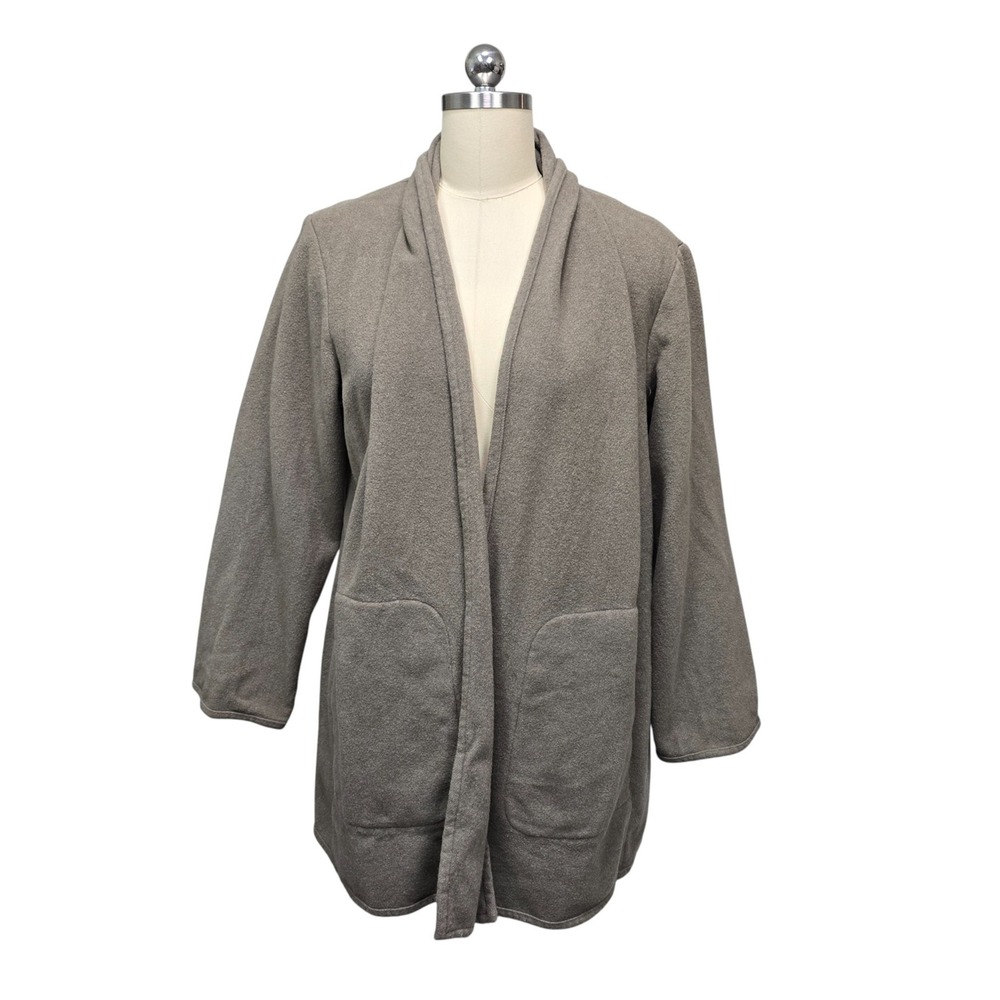 Eileen Fisher Brown Cardigan Sweater Jacket Knit 100% Wool‎ Womens Medium